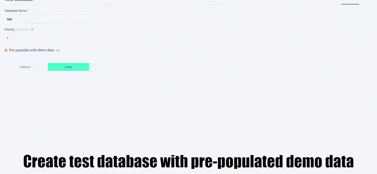How to create a new test database using the faunaDB's console.